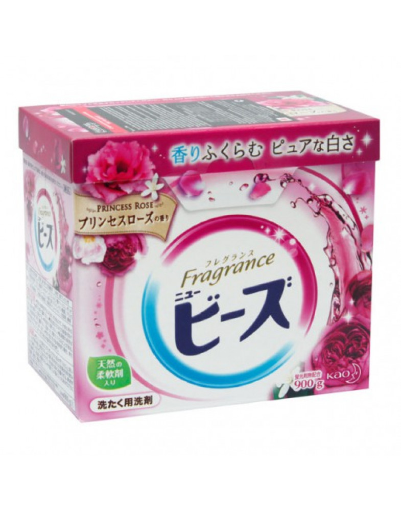 Стиральный порошок со смягчителем с ароматом розовой розы, для белого и цветного белья 'airy beads'