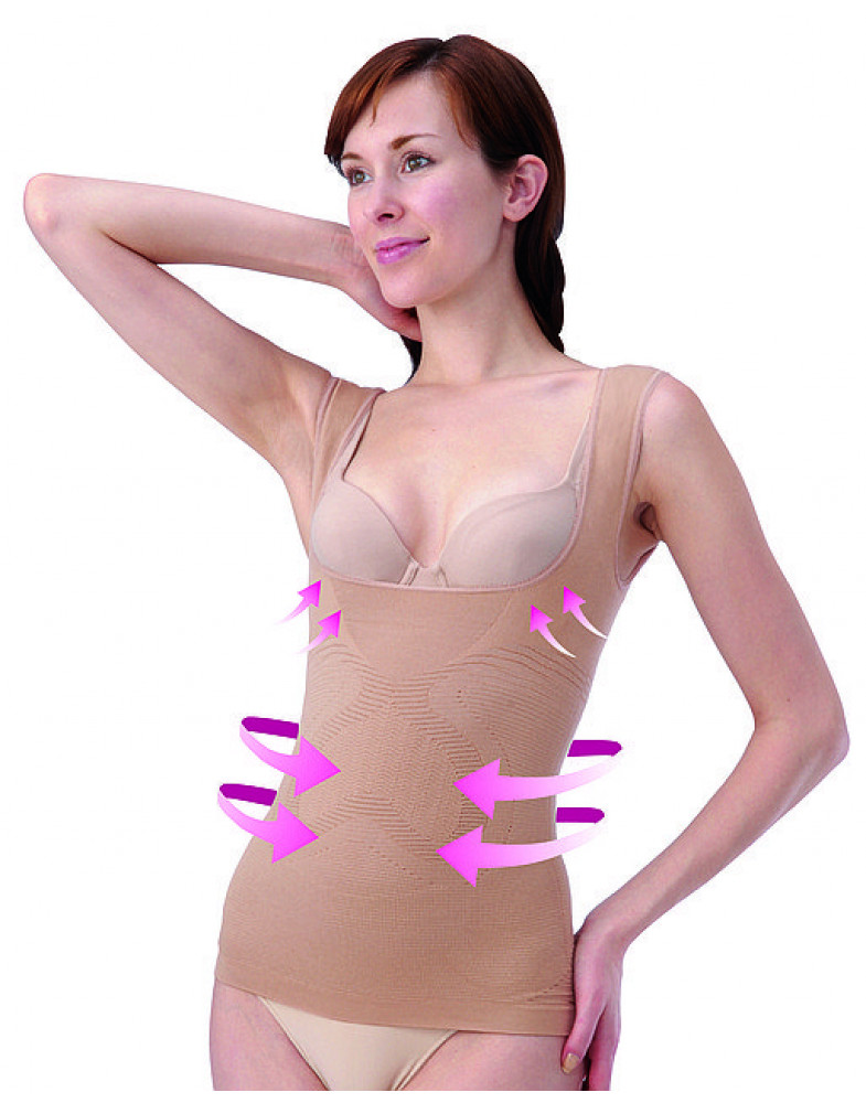 Майка корректирующая с массажным действием с шелкопротеинами Spiral magic размер L-LL 48-52