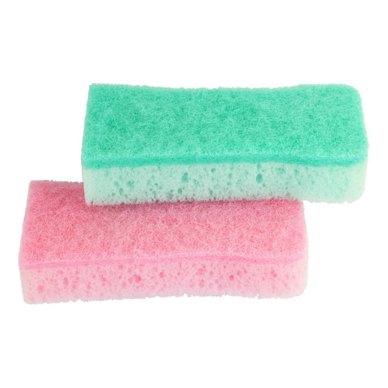 Губка для мытья посуды с антибактериальной пропиткой, двухслойная, верхний слой средней жесткости SLIM FIT SPONGE SCOUTER NON SCRATCH