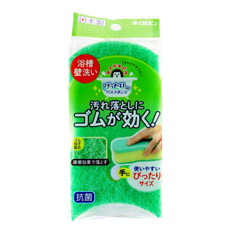 Губка для ванной и кухни с антибактериальной пропиткой, трехслойная, жесткий верхний слой SOFT BATH SPONGE SCOUTER NON SCRATCH