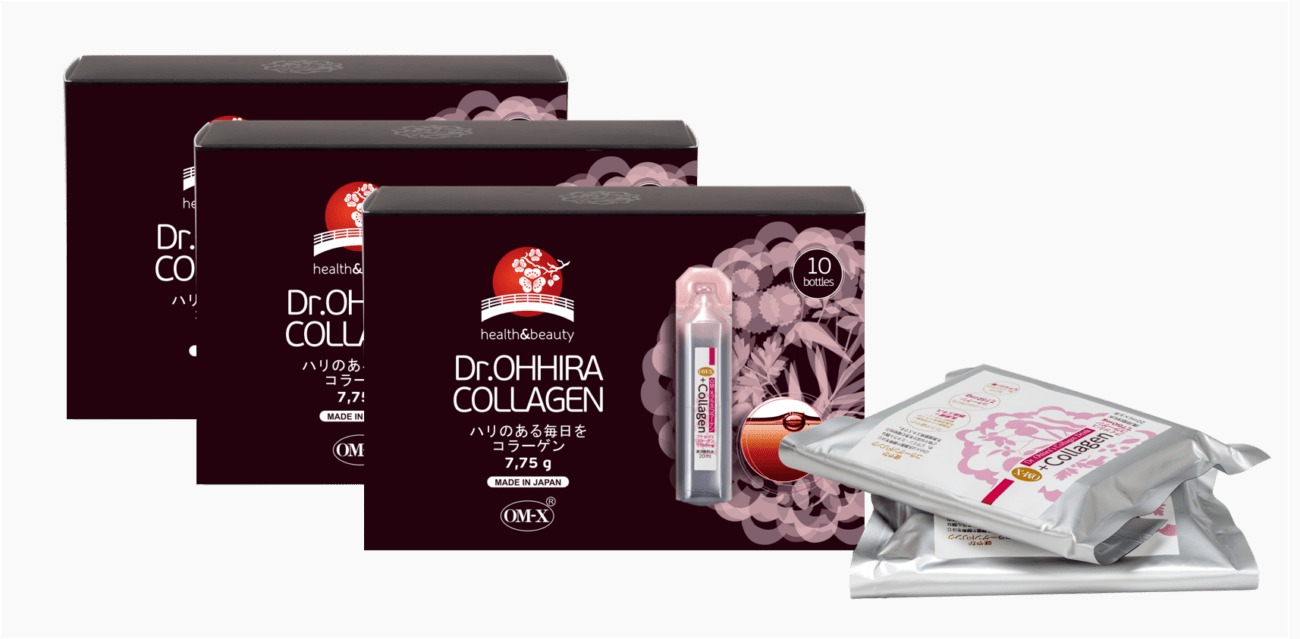 Годовой курс питьевого Коллагена ОМ-Х® плюс от Dr. OHHIRA – 30 флаконов
