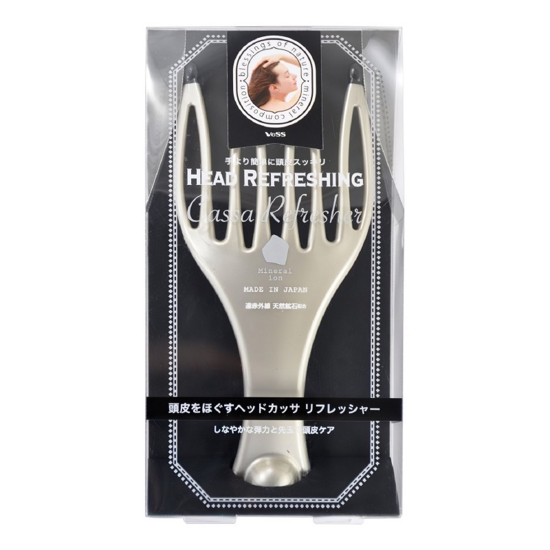 Массажер для кожи головы с закругленными зубцами и природными минералами, VESS HEAR REFRESHING CASSA REFRESHER