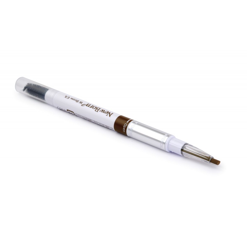 Подводка для бровей 3 в 1: карандаш + пудра +щеточка (тон B10), SANA NEW BORN W BROW EX B2