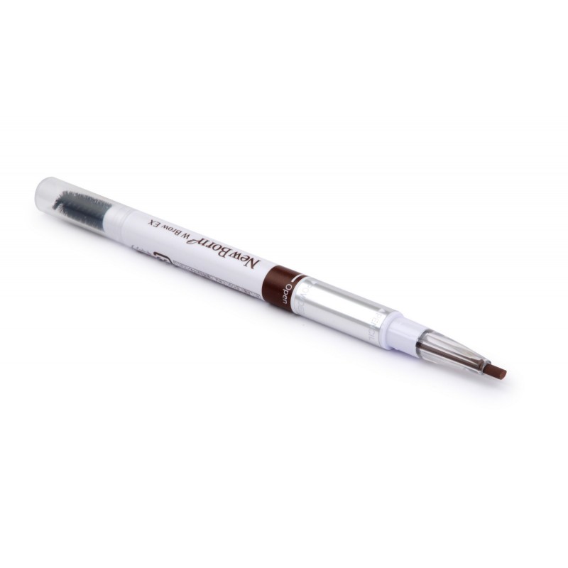 Подводка для бровей 3 в 1: карандаш + пудра +щеточка (тон B7), SANA NEW BORN W BROW EX B2