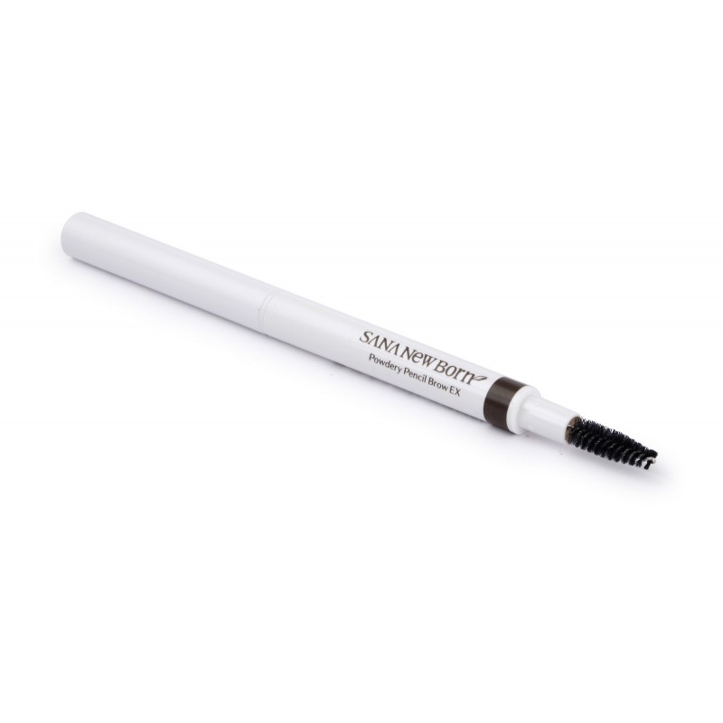 Мягкий пудровый карандаш для бровей с щеточкой (тон 01), SANA NEWBORN POWDERY PENCIL BROW EX