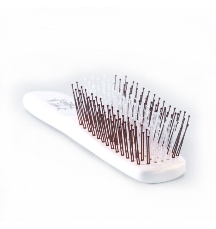 Расчёска тревел-формата для ослабленных волос Majestic Mini Pearl White