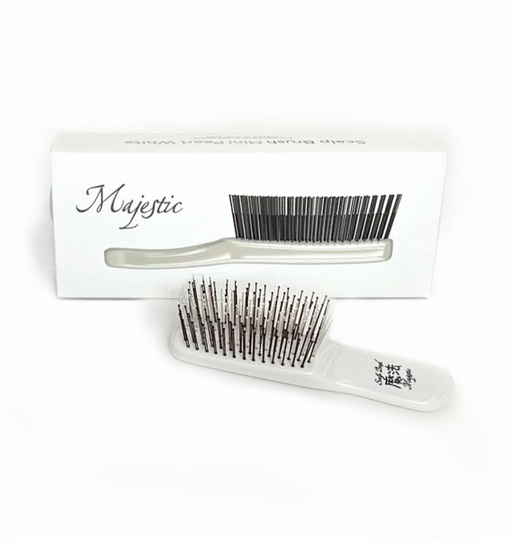 Расчёска тревел-формата для ослабленных волос Majestic Mini Pearl White