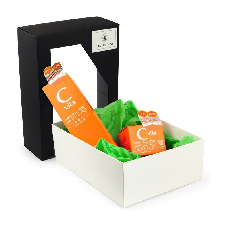 Подарочный набор "КОМФОРТ И СВЕЖЕСТЬ С ВИТАМИНОМ С": Антиоксидантный лосьон + Антиоксидантный смягчающий крем / MEISHOKU Vitamin C