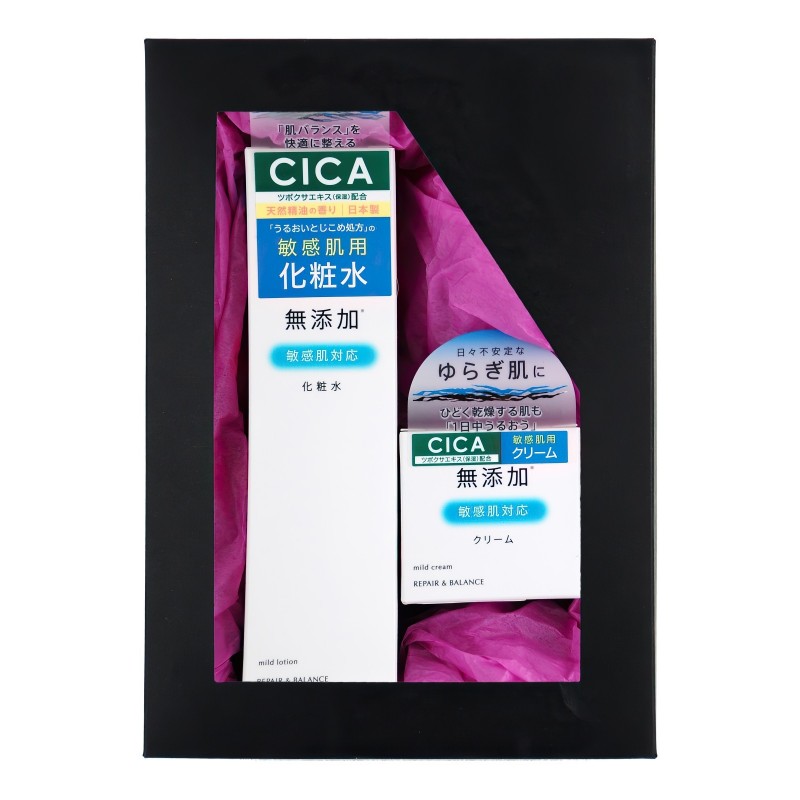 Подарочный набор ”ВОССТАНОВЛЕНИЕ И БАЛАНС” для чувствительной проблемной кожи лица: Лосьон + Крем / MEISHOKU Rapair&Balance