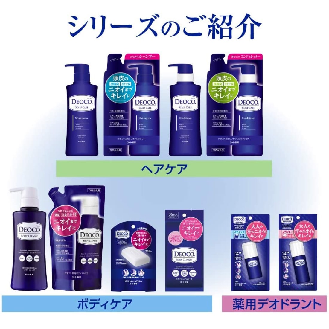 Шампунь с уходом за кожей головы / ROHTO Deoco Scalp Care Shampoo