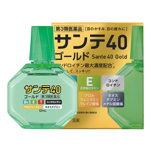 Возрастные капли для глаз с хондроитином / Santen "Sante 40 Gold"