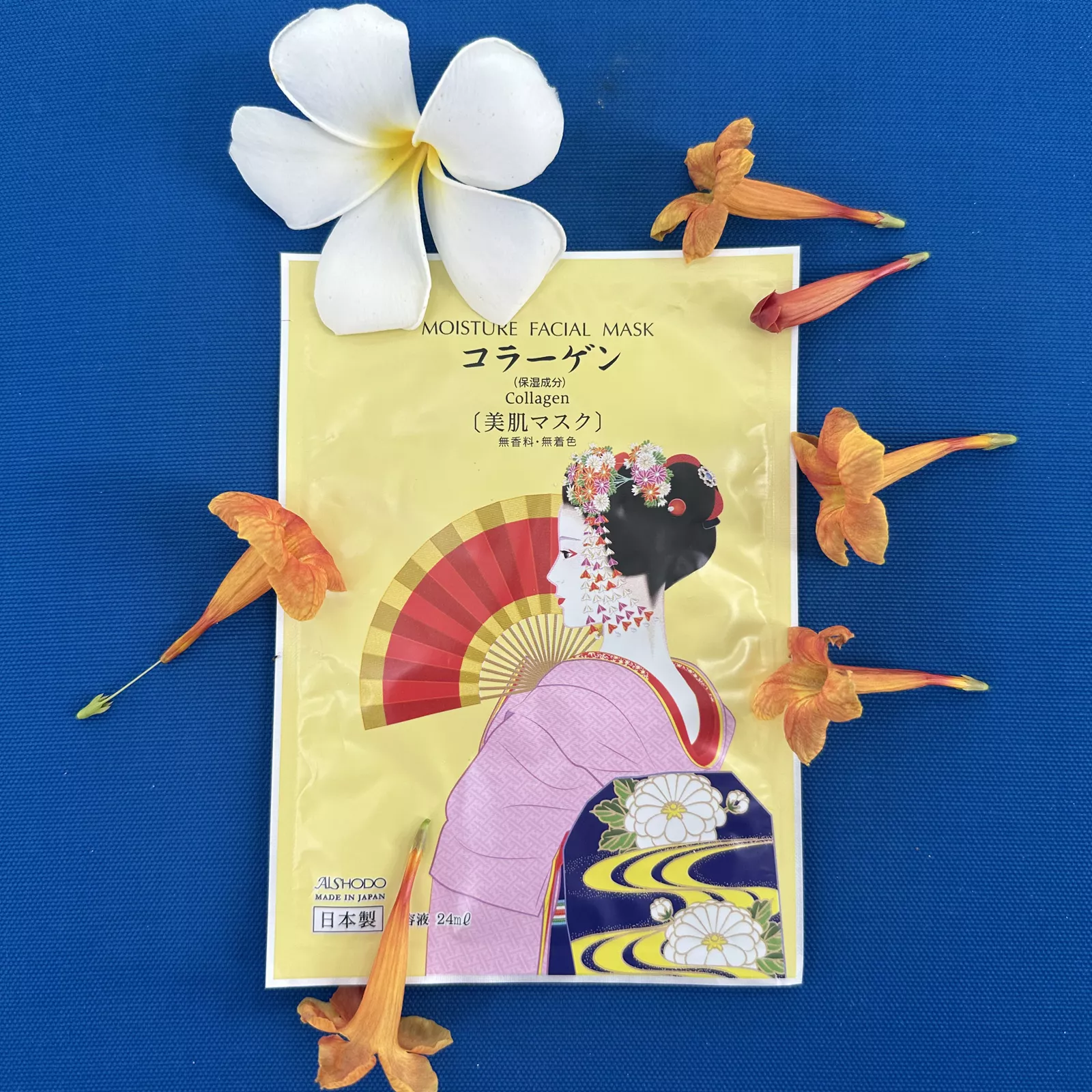 Увлажняющая маска для лица на основе коллагена Айшодо Майко, Aishodo Maiko Moisture Facial Mask Collagen.