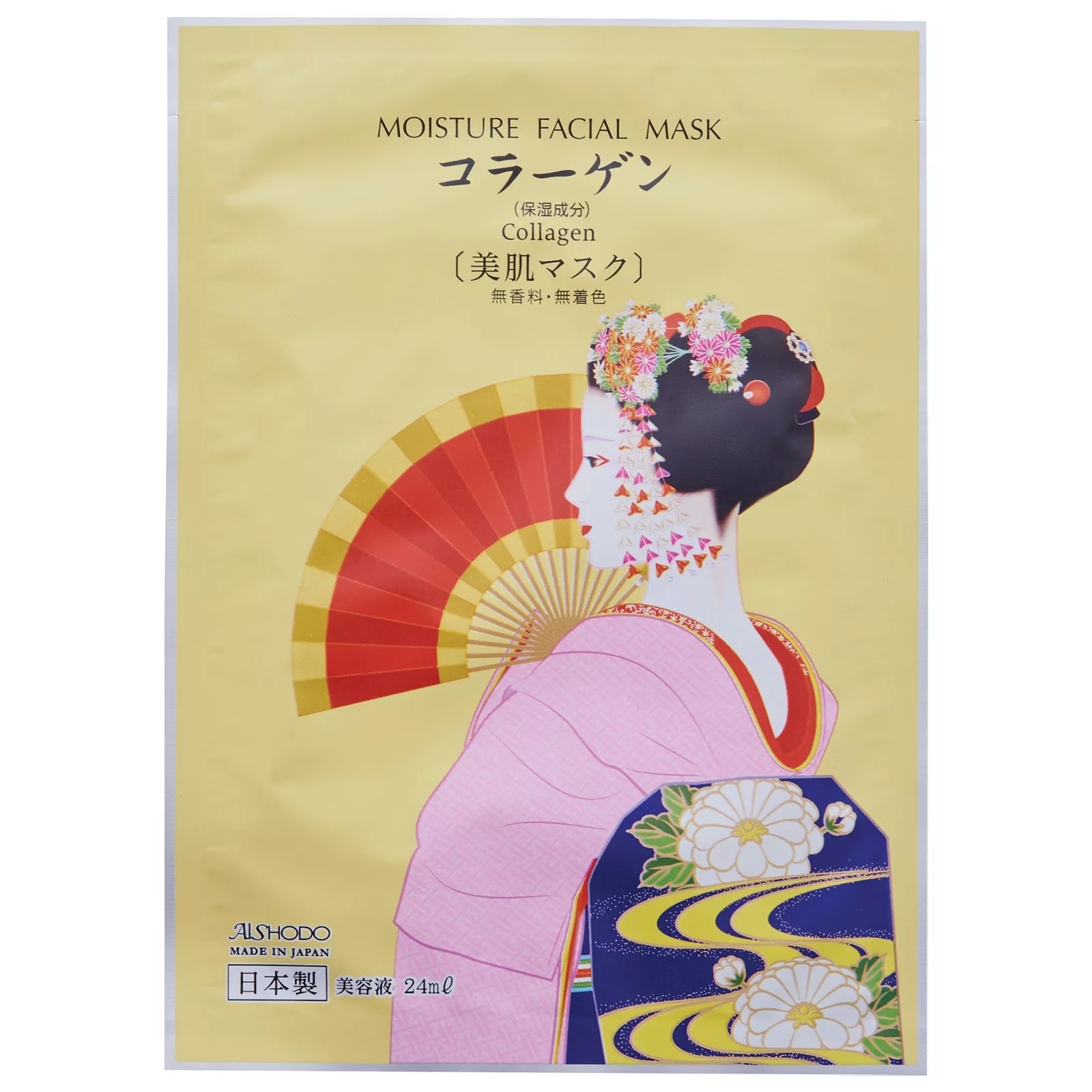 Увлажняющая маска для лица на основе коллагена Айшодо Майко, Aishodo Maiko Moisture Facial Mask Collagen.
