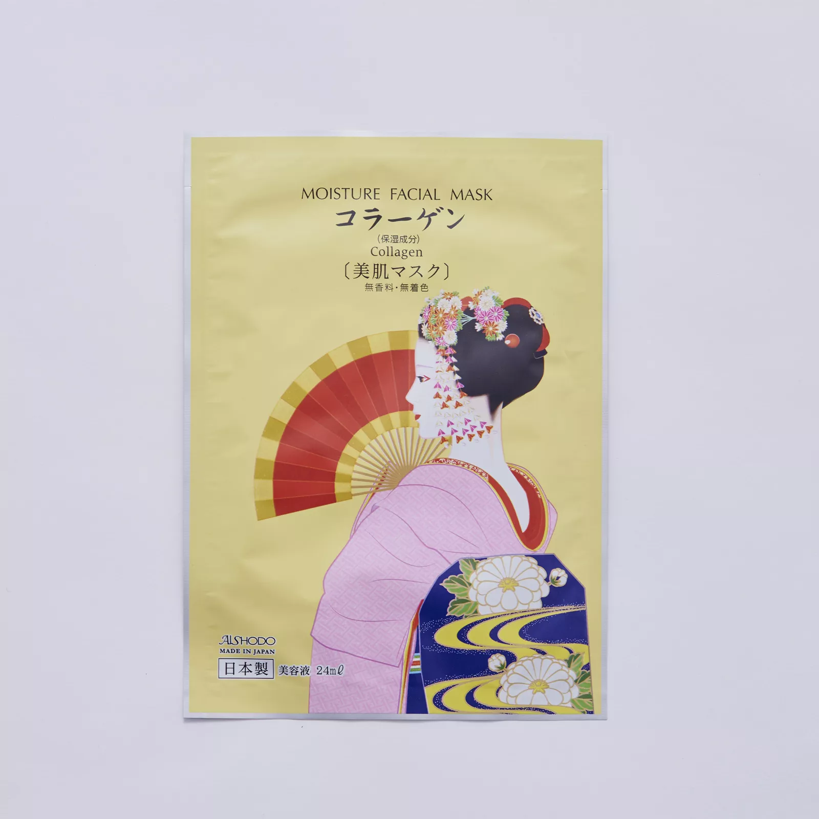 Увлажняющая маска для лица на основе коллагена Айшодо Майко, Aishodo Maiko Moisture Facial Mask Collagen.