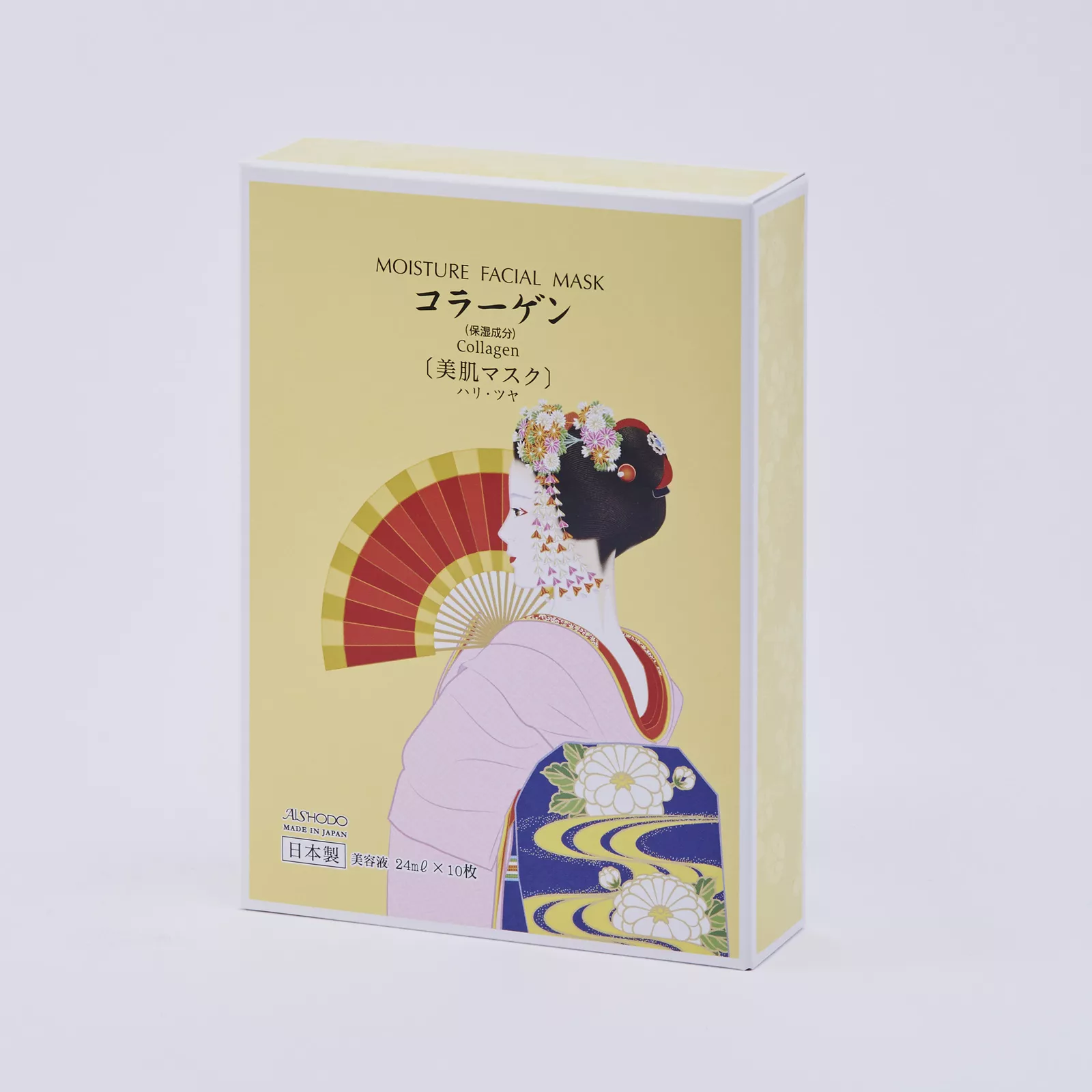 Увлажняющая маска для лица на основе коллагена Айшодо Майко, Aishodo Maiko Moisture Facial Mask Collagen.