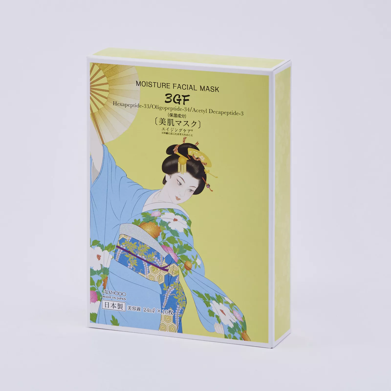 Увлажняющая маска для лица на основе пептидов Айшодо Майко, Aishodo Maiko Moisture Facial Mask 3GF (Hexapeptide-33/Oligopeptide-34/Acetyl Decapeptide-3).