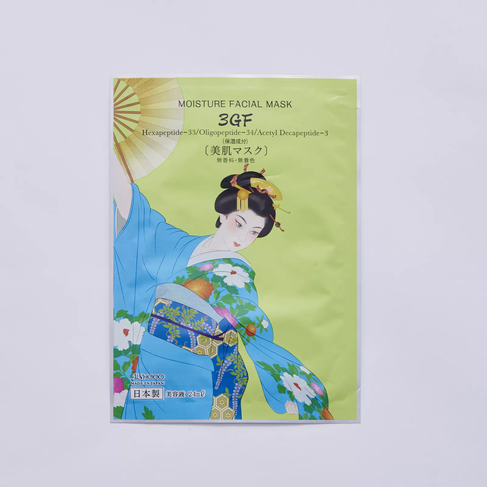 Увлажняющая маска для лица на основе пептидов Айшодо Майко, Aishodo Maiko Moisture Facial Mask 3GF (Hexapeptide-33/Oligopeptide-34/Acetyl Decapeptide-3).