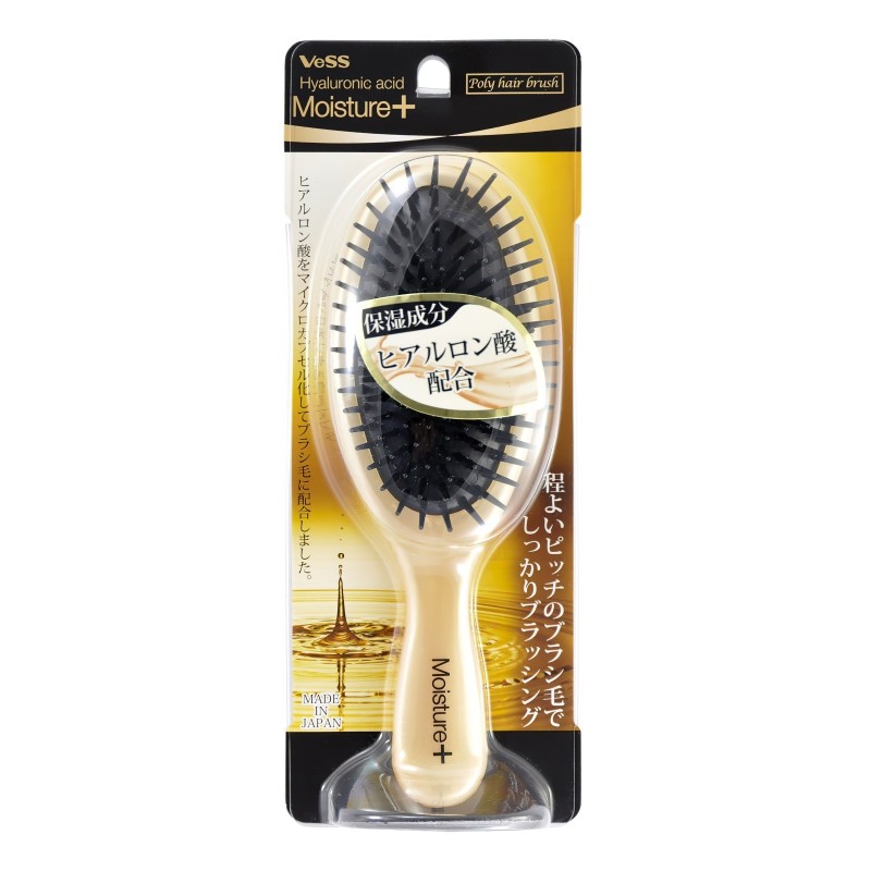 Щетка массажная с гиалуроновой кислотой (круглая) малая Poly Hair Brush With Hyaluronic Acid / VESS