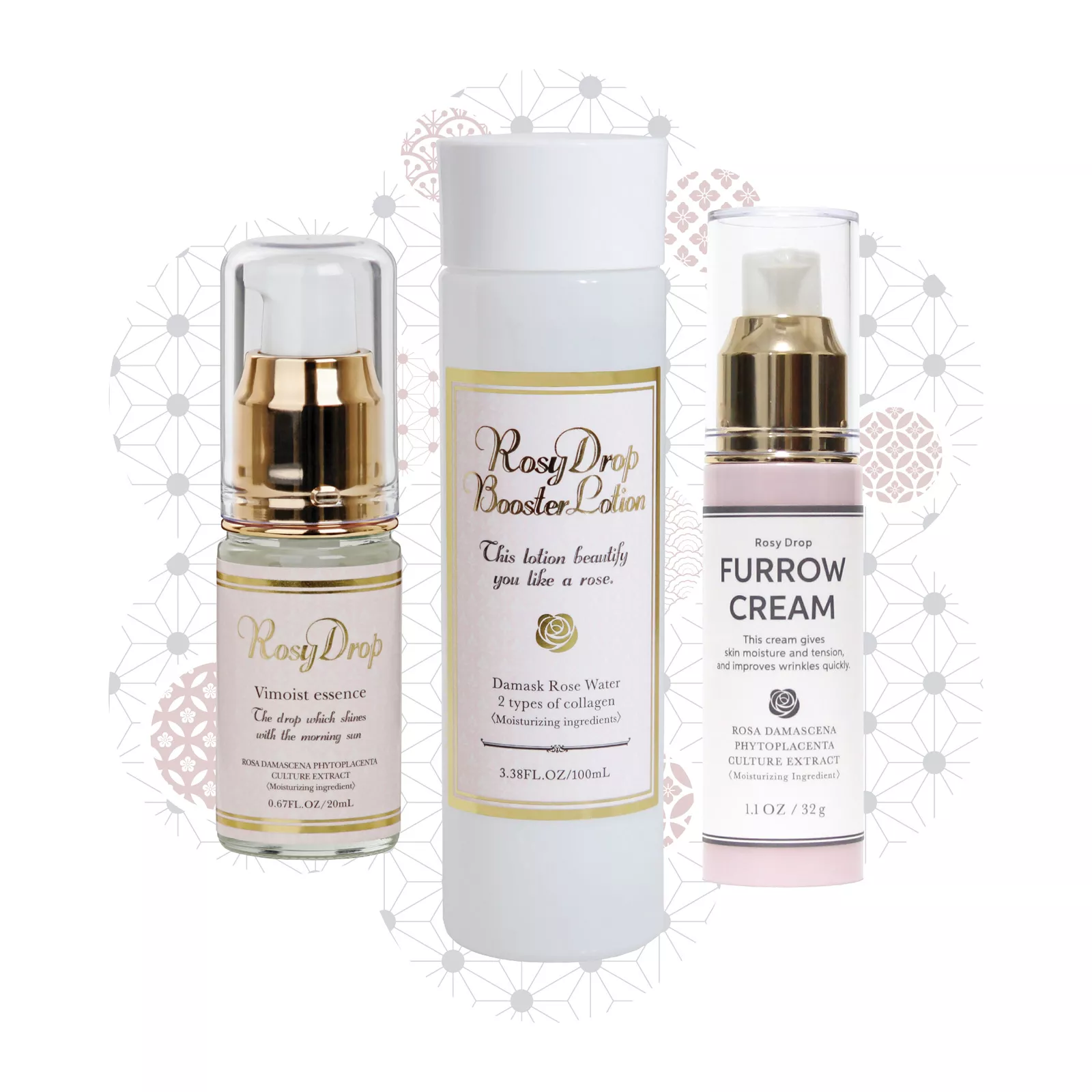 Подарочный набор уходовой косметики для лица Rosy Drop, 3 продукта