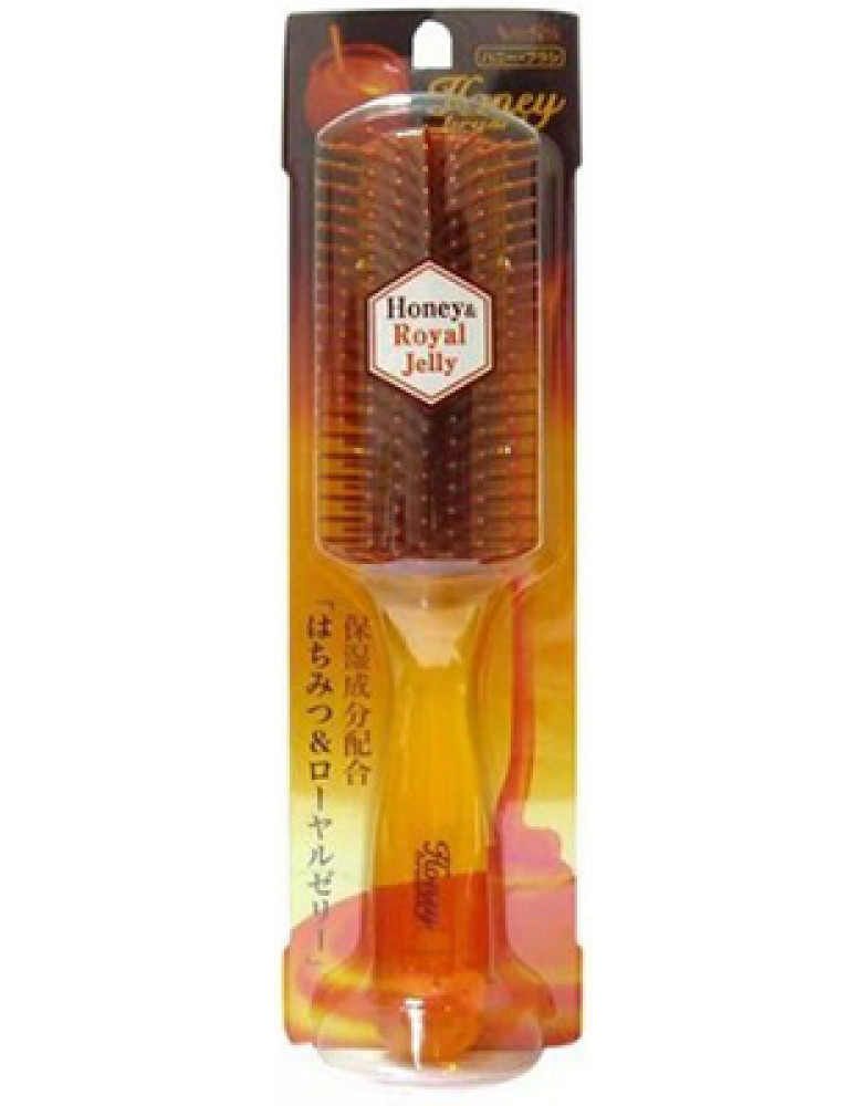 Щетка массажная для увлажнения и придания блеска волосам с медом и маточным молочком пчел Honey Brush